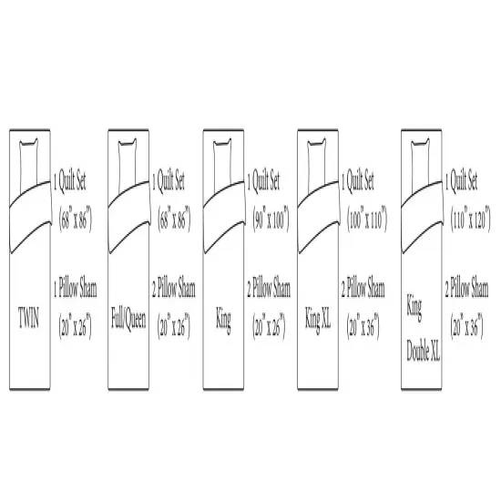 3-Piece Green Cotton Blend Reversible Quilt Set {4}