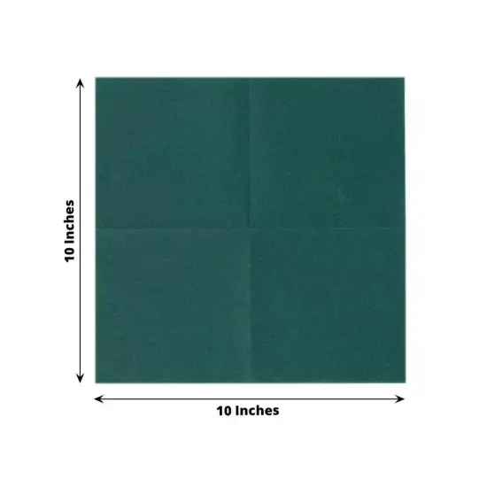 HUNTER GREEN 20 Square 10" x 10" Airlaid Paper Disposable Cocktail NAPKINS {3}