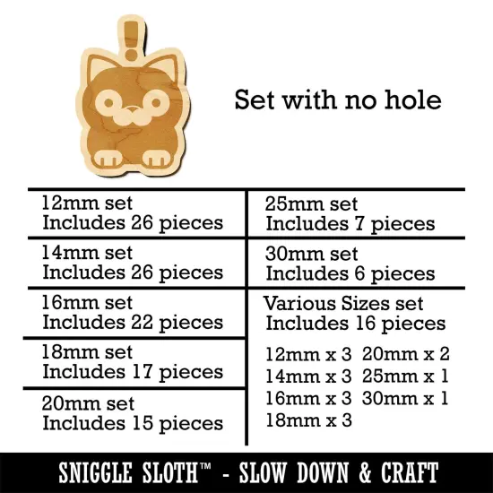 Round Cat Shocked Mini Wood Shape Charms Jewelry DIY Craft {1}