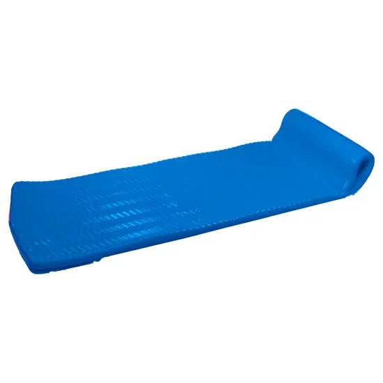 Northlight 74" Blue Floating Foam Swimming Pool Mattress Lounger with Head Rest {3}