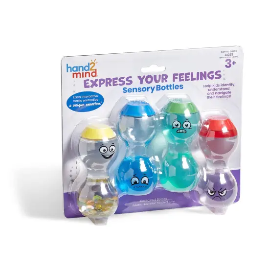 Express Your Feelings Sensory Bottles, Play Therapy Toys, Visual Sensory Toys, Mindfulness for Kids, Comfort Items for Anxiety, Social Emotional Learning, Calm Down Corner Supplies {6}