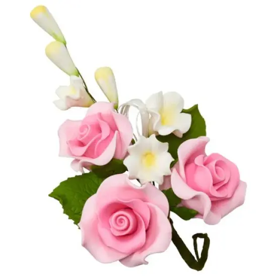 Pink Trio Rose Spray Gum Paste Sprays {1}