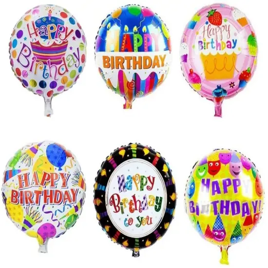Happy Birthday Aluminum Foil Balloons Black {2}