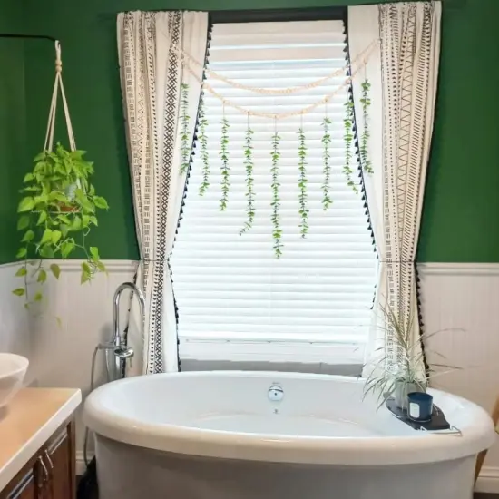 Boho Wall Decor Artificial Hanging Eucalyptus Wooden Beads Garland Eucalyptus Greenery Decoration for Bedroom Bathroom, Living Room, Office, Home, Wedding {4}