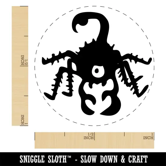 Creepy Scorpion Bug Creature Self-Inking Rubber Stamp Ink Stamper for Stamping Crafting Planners Fuchsia {1}