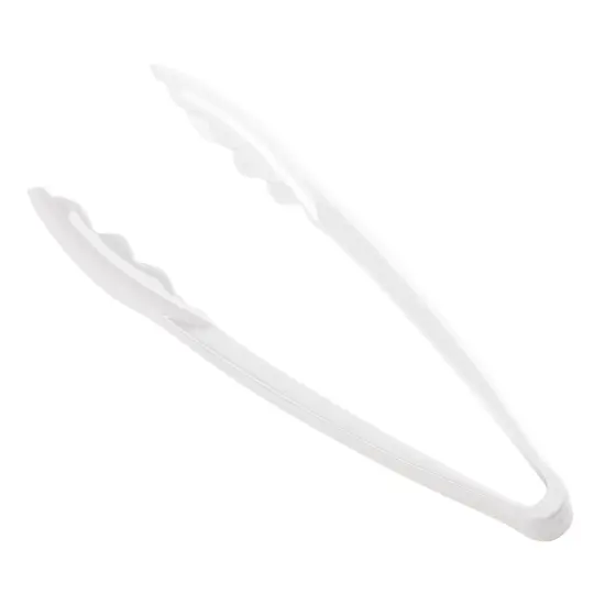 White Disposable Plastic Serving Tongs - 9" (48 Tongs) {1}
