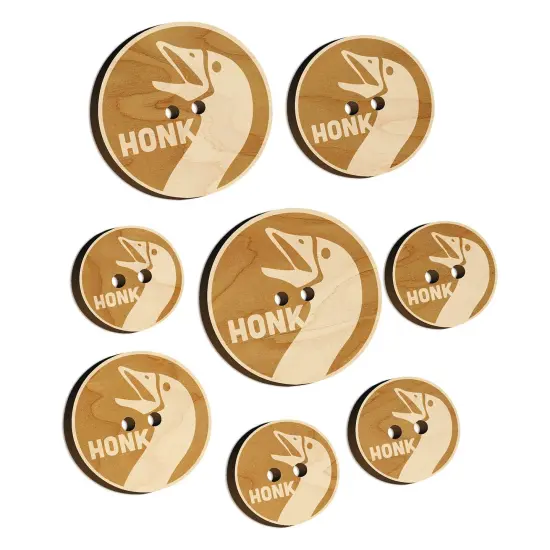 Goose Honk Laugh Wood Buttons for Sewing Knitting Crochet DIY Craft {7}