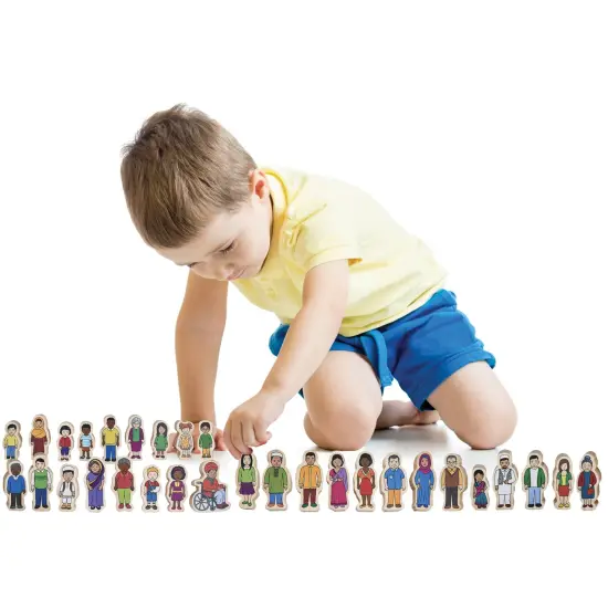 My Family - Set of 30 - Ages 1+ - Inclusive Wooden Blocks for Toddlers {5}