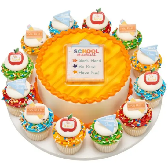 School Rules Icons Cupcake Rings, 12ct {4}