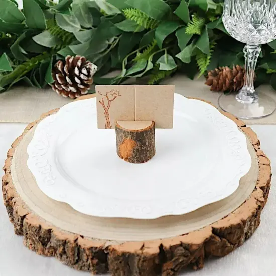 40 pcs NATURAL WOODEN Placecard Holders Favors {4}