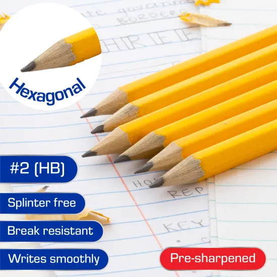 BAZIC Yellow Pencil #2 Pre-Sharpened (12/Pack) {2}