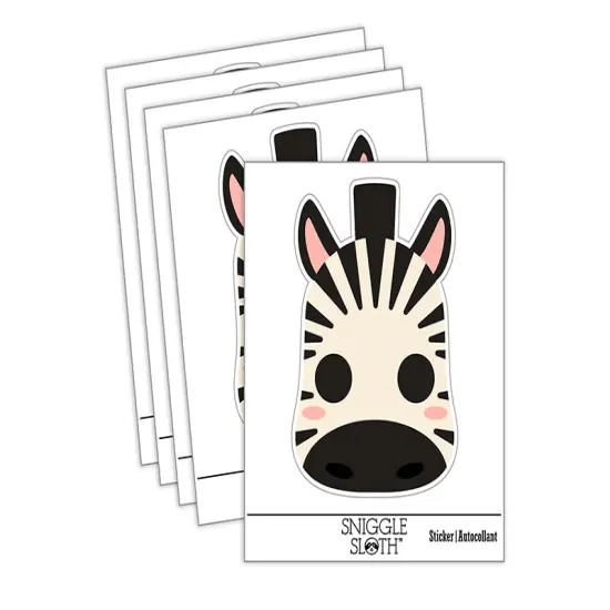 Charming Kawaii Chibi Zebra Face Blushing Cheeks Waterproof Vinyl Phone Tablet Laptop Water Bottle Sticker Set - 5 Pack {2}