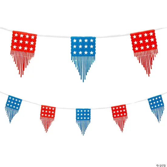 Cutout Patriotic Banner with Fringe {1}