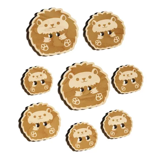 Cute and Round Hedgehog Ball Wood Buttons for Sewing Knitting Crochet DIY Craft {7}