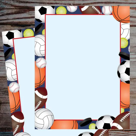 Great Papers! Team Sports Stationery Letterhead, Invitations and Announcements, Printer Friendly, 8.5"x11", 80 Pack {3}