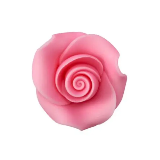 Pink 1.5" Rose Sugar Soft Premium Edible Decorations - 36 roses per order {1}