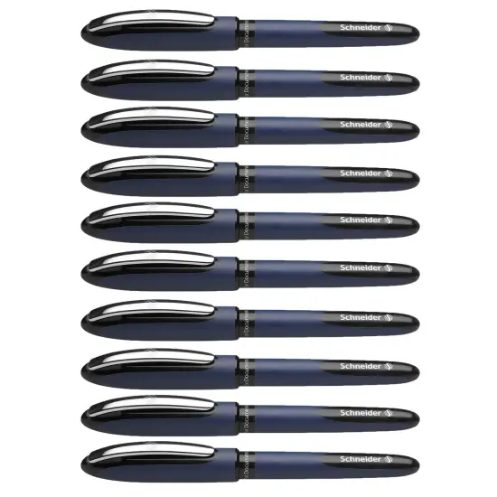One Business Rollerball Pens, 0.6mm, Black, Pack of 10 {1}
