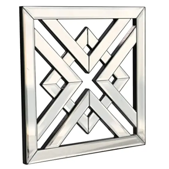 Decor Mirror Size 12x12 inches Square Mirrored Silver Wall Decorative Mirror with Beveled Edge Modern Fashionable Wall-Mounted Mirrors {1}
