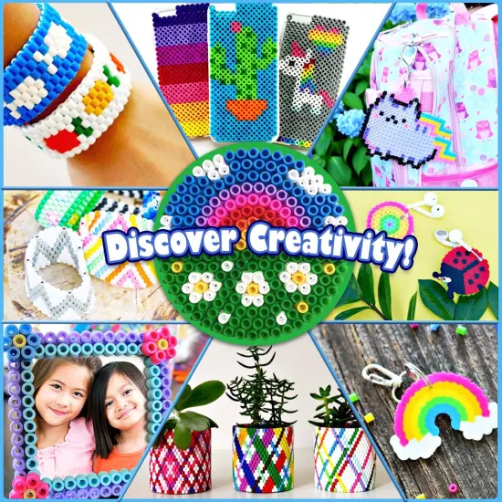 5200 5mm Fuse Beads Kit - 24 Colors | 45 Patterns, Toys, Kids Crafts for Girls Ages 8-12, Arts and Crafts for Kids Ages 6-8, Gifts for Girls Boys Kids Age 5 6 7 8 9 10 11 12 Year Old {4}