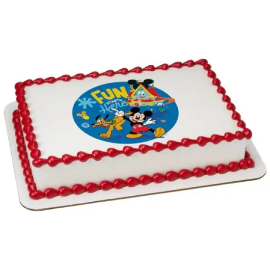 Disney Mickey Mouse Funhouse Fun Starts Here! Edible Cake Image PhotoCake&reg; {2}