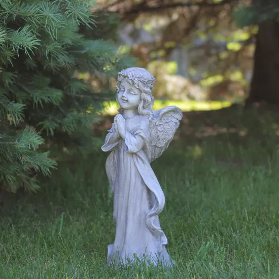 Northlight 21" Angel Standing in Prayer Outdoor Garden Planter Statue Gray {4}