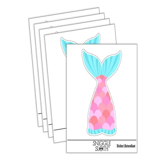Mermaid Tail Waterproof Vinyl Phone Tablet Laptop Water Bottle Sticker Set - 5 Pack {1}