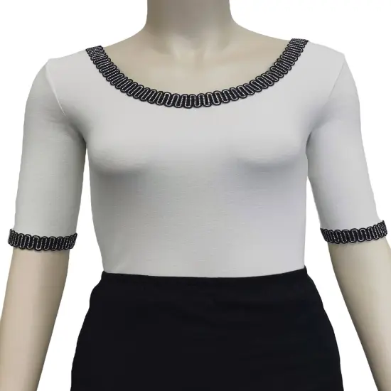 20 yards of Luna Metallic Braid Trim | 20 yard cut Black/Silver {6}