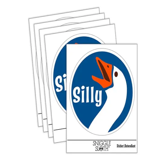 Silly Goose Funny Bird Waterproof Vinyl Phone Tablet Laptop Water Bottle Sticker Set - 5 Pack {2}