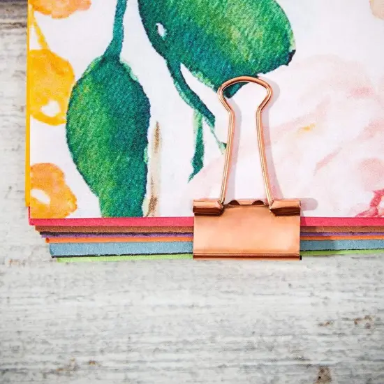 100 Pack Small Binder Clips 3/4 Inch, Rose Gold Paper Clamp. {2}