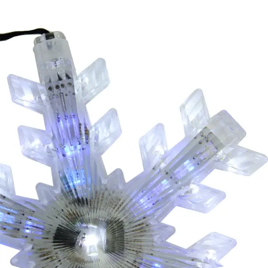 Northlight LED Cascading Snowflake Christmas Lights - White and Blue - 32" Black Wire - 3ct {4}