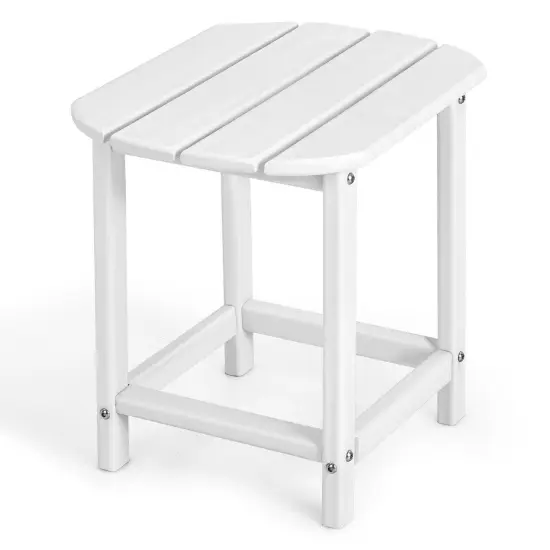 18 Inch Weather Resistant Side Table for Garden Yard Patio Grey {7}