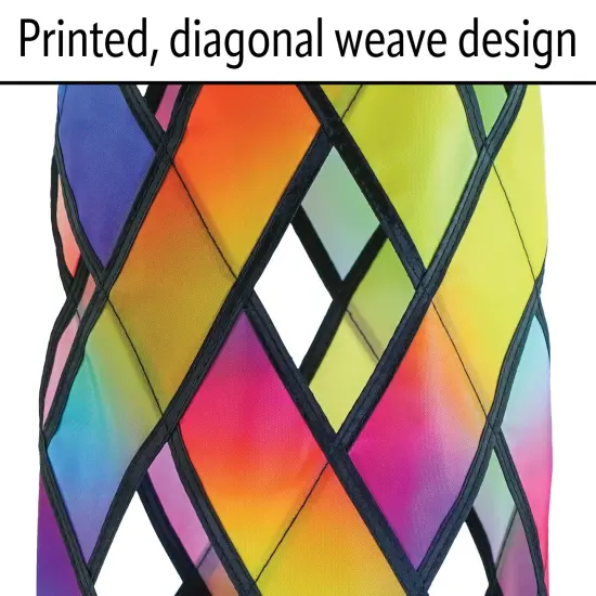 In the Breeze 5215 &mdash; Jewel Diagonal Weave 40" Windsock &mdash; Colorful Lattice Windsock with Color-Coordinated Tails {6}