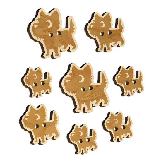Lovable Cartoon Cairn Terrier Wood Buttons for Sewing Knitting Crochet DIY Craft {7}