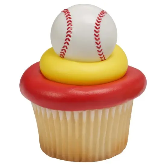 Baseball 3D ball Cupcake Cake rings- set of 12 {4}
