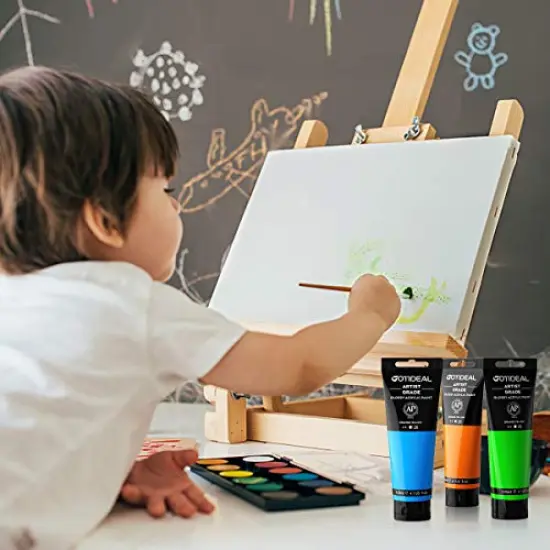 8 Primary ColorsCraft Acrylic Paint Set,（(120ml,4 oz) Rich Pigments Non-Toxic Washable, Professional Paint for Pouring on Canvas, Rocks, Ceramic, Fabric, Leather, Ideal for Artist, Adults {5}