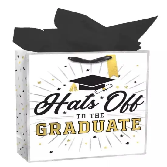 Hats Off To The Grad Large Glossy Gift Bag, 1ct {2}