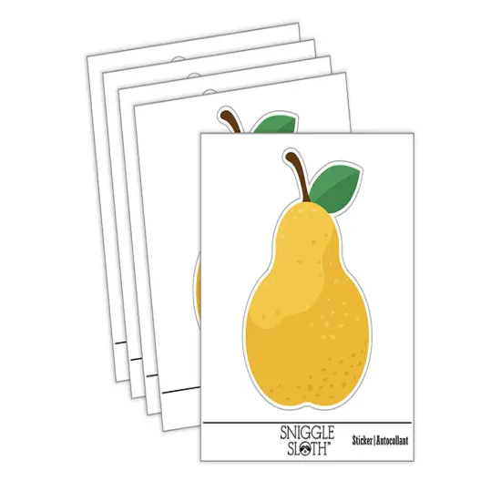 Pear Fruit Solid Waterproof Vinyl Phone Tablet Laptop Water Bottle Sticker Set - 5 Pack {2}
