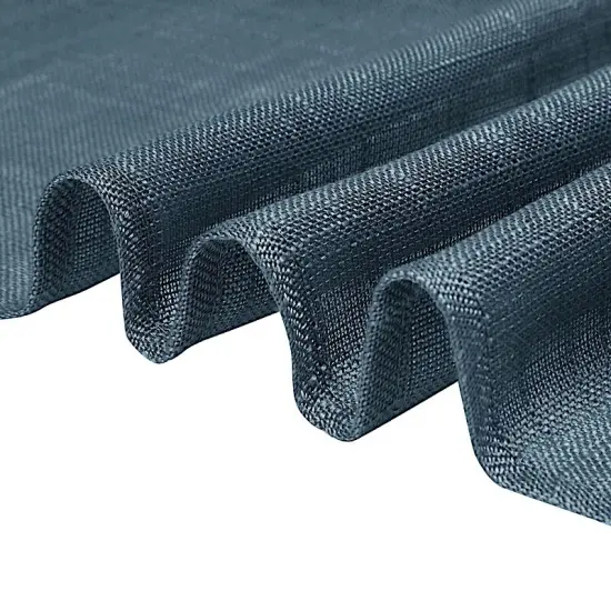 120" Round Faux Burlap Tablecloth Blue {2}