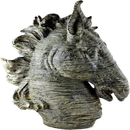 Freedom Spirit Horse Head Statues Bust Decorative Sculpture Modern Home Decor Accents Black Stallion Figurine Bucephalus Equestrian Large 16 Inch {1}