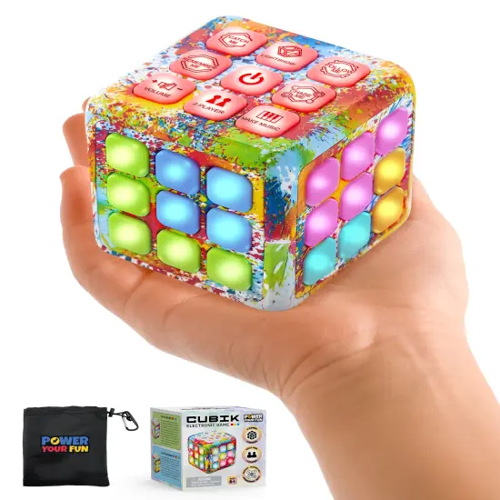 Power Your Fun Cubik LED Flashing Cube Memory Game -Tie Dye {1}