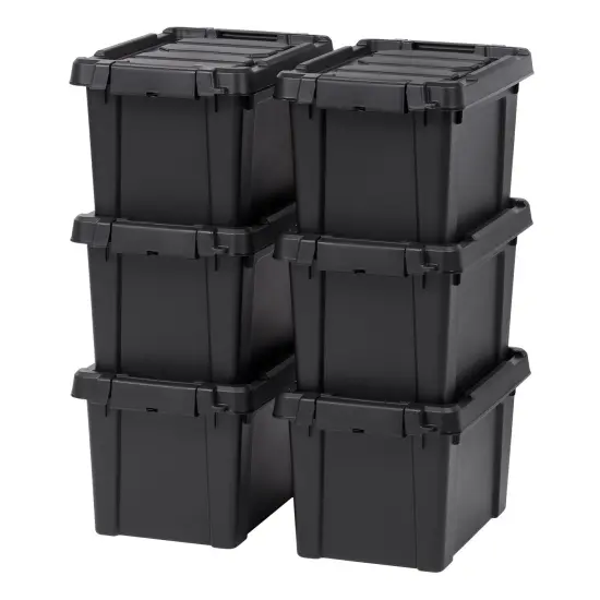 IRIS USA Lockable Heavy Duty Plastic Storage Bins Container with Lids and Secure Latching Buckles {1}