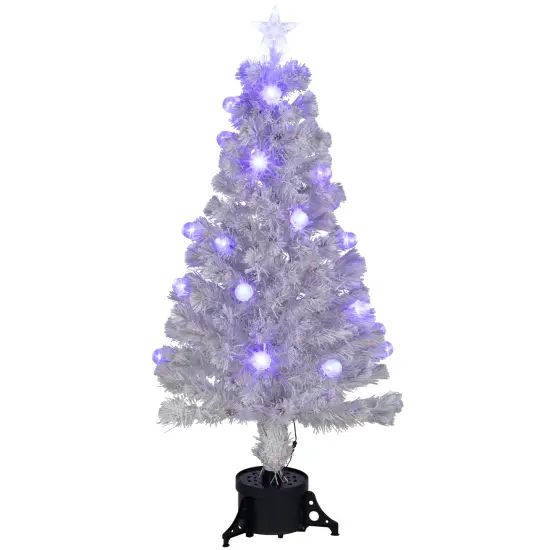 Northlight Pre-Lit Medium Color Changing Fiber Optic Artificial Christmas Tree - 4' - White - Blue LED Lights {3}