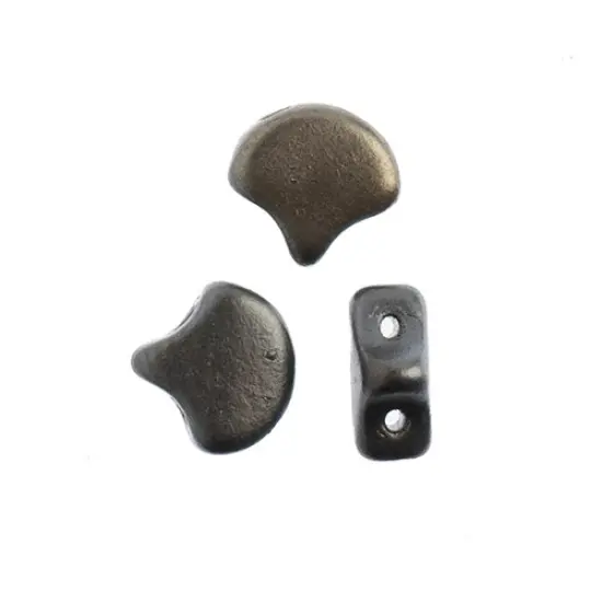 John Bead Czech Glass Metallic Matte Ginko Beads, 50g Grey Rainbow {2}