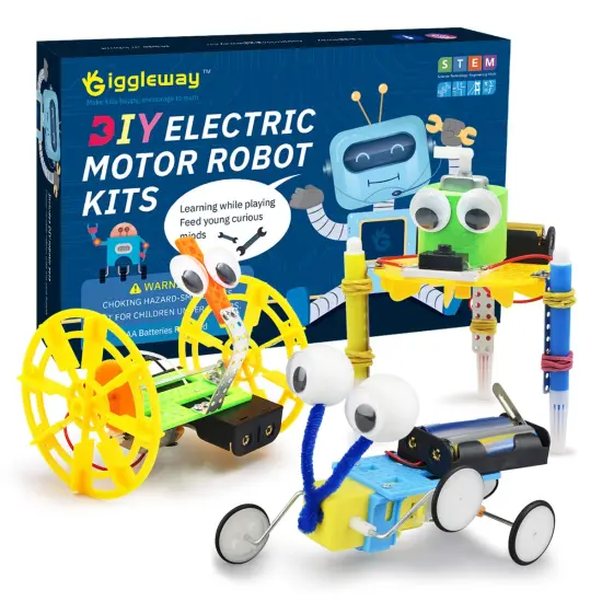 Electric Motor Robotic Science Kits, DIY STEM Toys for Kids, Building Science Experiment Kits for Boys and Girls-Doodling, Balance Car, Reptile Robot (3 Kits) {2}