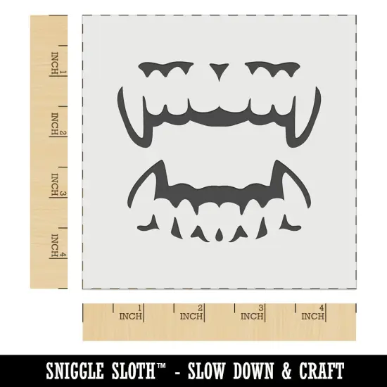 Vampire Teeth Fangs Jaws Mouth Halloween Wall Cookie DIY Craft Reusable Stencil {6}