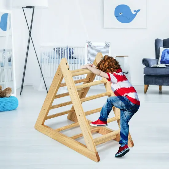 Wooden Triangle Climber for Toddler Step Training {6}