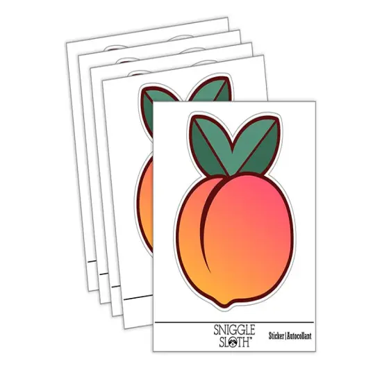 Plump Peach Waterproof Vinyl Phone Tablet Laptop Water Bottle Sticker Set - 5 Pack {2}