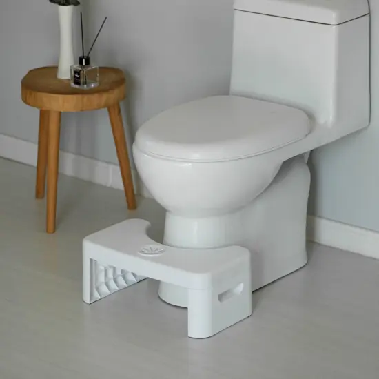 Portable Squatting Bathroom Potty Stool, White Poop Foot Stool, 6.25&rdquo; Toilet Assistance Foldable Step Stool with Freshener Space {3}