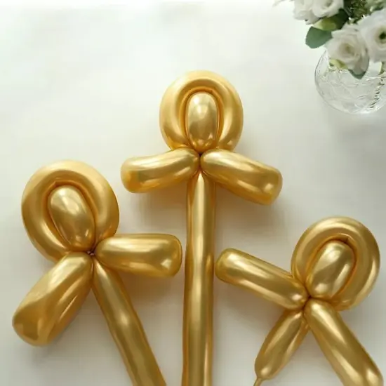 50 GOLD 30" Long Modeling Twisting Metallic Latex BALLOONS {3}