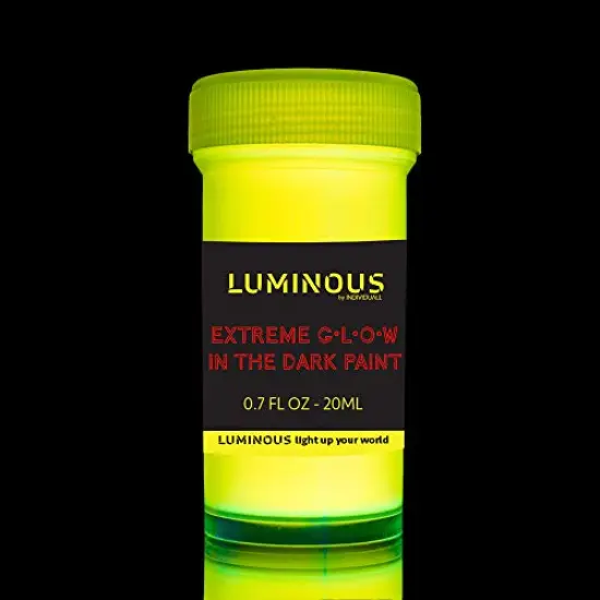 Set of 8 Extreme Glow in The Dark Paint - 20 ml / 0.7 fl oz pots - Self-Luminous Glowing Neon Paints &ndash; High Pigmentation Long-Lasting Phosphorescent Paints {3}